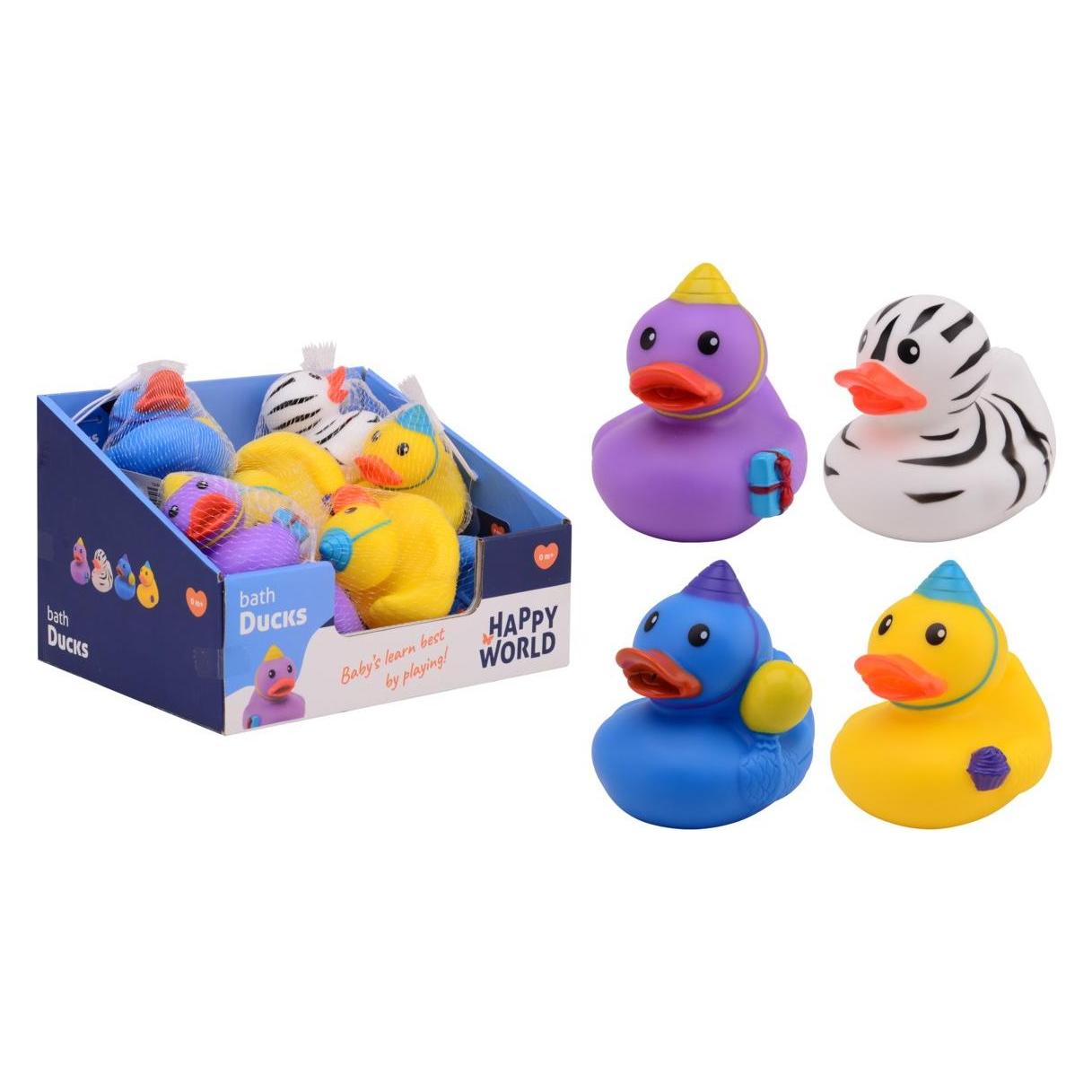 Magni Badeente Happy World mehrfarbig 7x9x8cm 4fach sortiert (60021575)