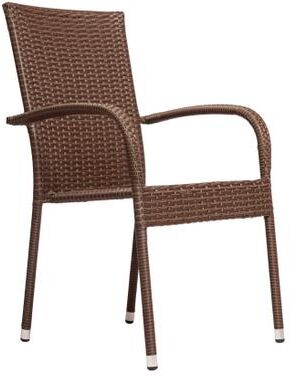 Morgan Outdoor Wicker Stacking Chair - Mocha - Set of 4 by Fire Sense in Mocha