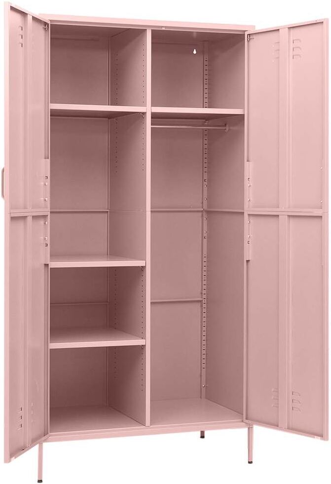 vidaXL Garde-robe Rose 90x50x180 cm Acier