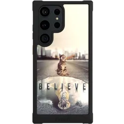 Nivocase Hülle für Samsung Galaxy S23 Ultra Stossfeste Handyhülle NIVOmax Case Schwarz Motivation Tiere (Samsung Galaxy S23 Ultra), Smartphone Hülle, Schwarz