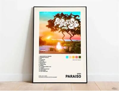Inspired Finds Latin Rapper Album Cover Canvas Poster Wall Art For Aesthetic Room Decor primer Da De Clase Mora 15.75x19.69in (no Frame)