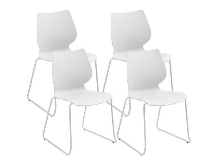 CLP Stuhl 4er Set Kunststoff Weiß, 47x86x50 cm, Esszimmer, Stuhl