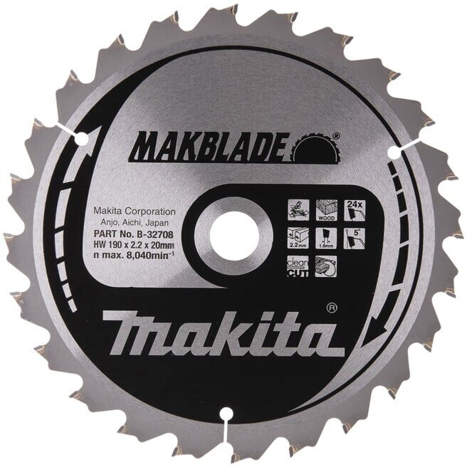 Makita MAKBLADE Lame de scie 190x20x24Z (B-32708) (B-32708)