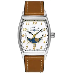 Zeppelin 8337-1 Damenuhr Metropolis Mondphase Lederband Braun