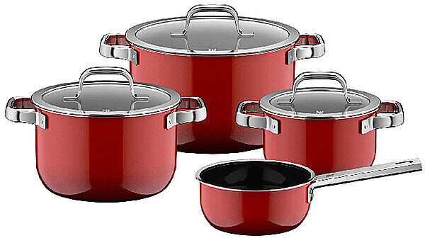 WMF Kochtopf Set 4tlg. FUSIONTEC MINERLA PRO Passion Red dunkelrot EG