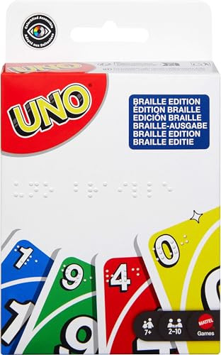 Mattel Games UNO Braille Kaartspel voor kinderen vanaf 7 jaar