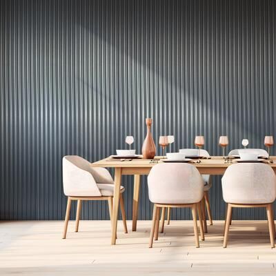 Art3d 104'' X 6.3'' Fluted Wall Panel for Interior Decor, WPC Wall Panel, Metal Finish,8pcs