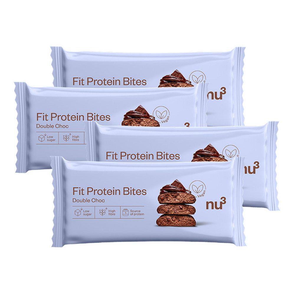 4 x nu3 Fit Bites Double Choc 4x60 g Riegel