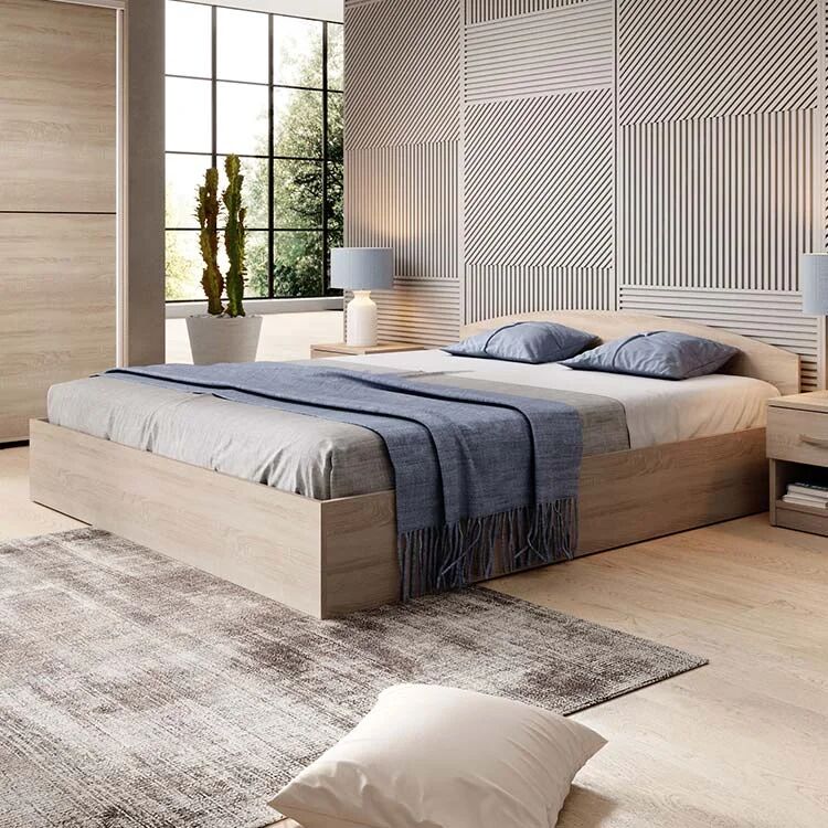 garneroarredamenti Letto 160x200cm standard matrimoniale rovere Roma-Sorrento