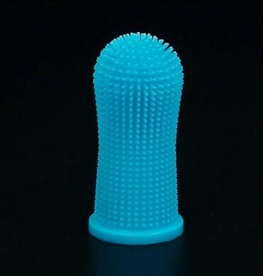 Uplift Essentials Ultra Soft Silicone Finger Toothbrush For Cats & Dogs blue