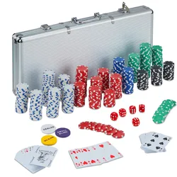 Relaxdays Pokerkoffer (Multilingual, 2 - 6 Spieler)