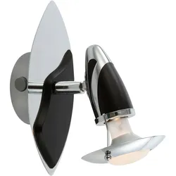 Spotleuchte Wandlampe Leuchte Spotstrahler Flurleuchte Leselampe Wohnzimmer, Spot beweglich, Stahl Eisen silber schwarz, 1x E14 Fassung, HxB 20x17 cm