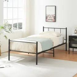 Metallbett Laos 90x200 cm Schwarz [en.casa]