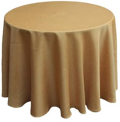 Manor Luxe Gala Glistening Easy Care Solid Color Tablecloth, 70-Inch Round, Gold