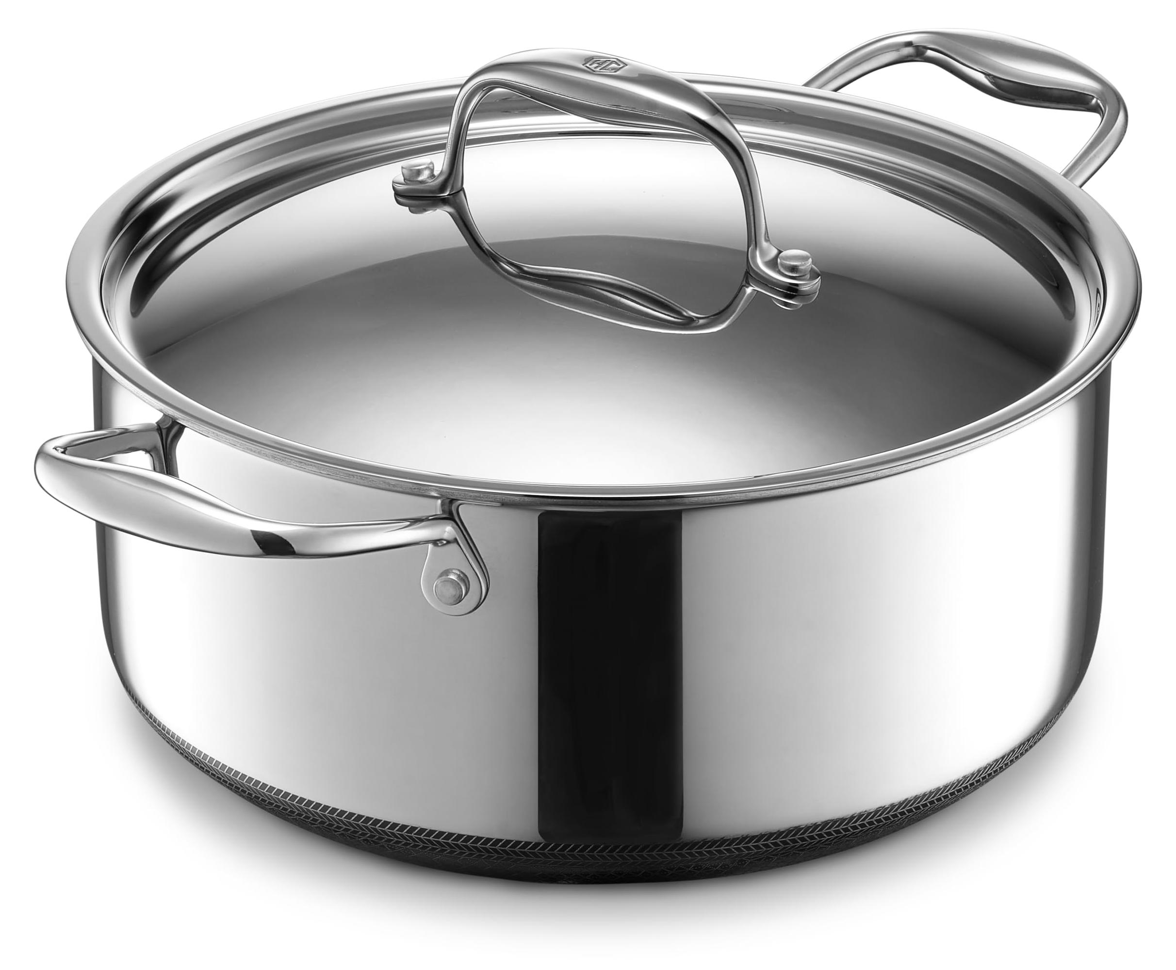 Braadpan 5 L mit Antihaftbeschichtung, Edelstahldeckel, induktionsgeeignet