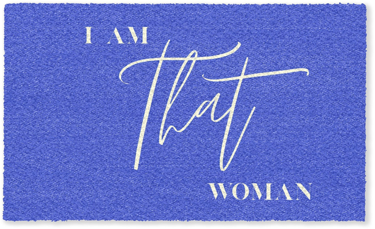 MuchoWow Deurmat I am that woman Blauw - Sierlijk en Minimalistisch - B/D: 150 x 90 cm