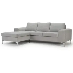 Nordic Collection Ecksofa Shea Stoff Steel Grey