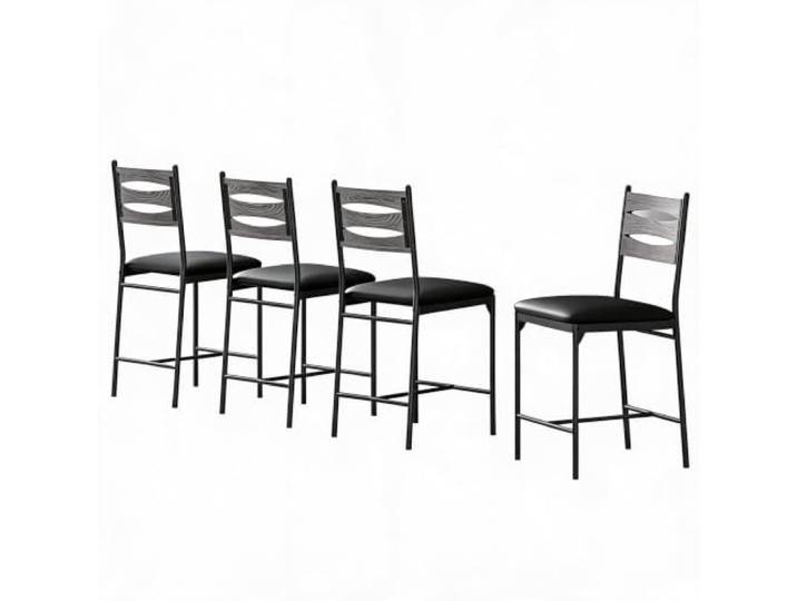 GarveeHome 4er-Set Barhocker mit Rückenlehne, Grau, Tresenhocker Dick gepolstert; Barstühle; Kücheninsel; Bequem; Stabil; Modern; Bistro; Komfortabel; Ergonomisch; Robust; Esszimmer