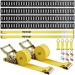 VEVOR Zurrschienen 18 Stk. Airlineschienen, Schwarz Transportschiene, 454 kg Max. Tragfähigkeit Ankerschiene, 1,52 m Schienenlänge Stäbchenzurrschiene zur Ladungssicherung für Anhänger und Wohnmobile