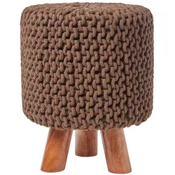 STRICK-HOCKER braun, Dreibein 32/32/42 cm