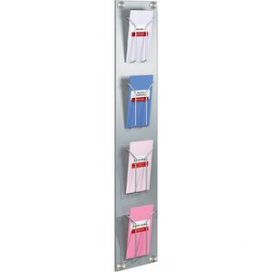 Kerkmann Prospekthalter 6196, Artline, alusilber, Wandprospekthalter, Metall, 4 x DIN lang
