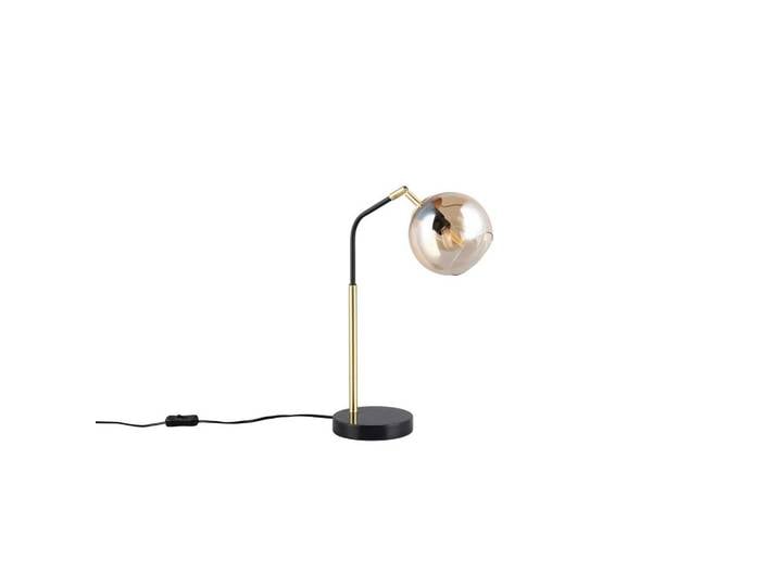 Trio Leuchten Tischleuchte, Schwarz, Goldfarben, Bernsteinfarben, Metall, Glas, 15x45x28 cm, Schnurschalter, Lampen & Leuchten, Innenbeleuchtung, Tischlampen, Tischlampen