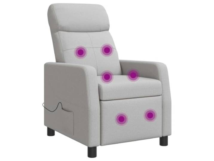 YUTAASU Massage Relaxsessel Cloud Gray Fabric Reclining 115-160 Degrees, Metal Frame, 100% Polyester, Easy Care