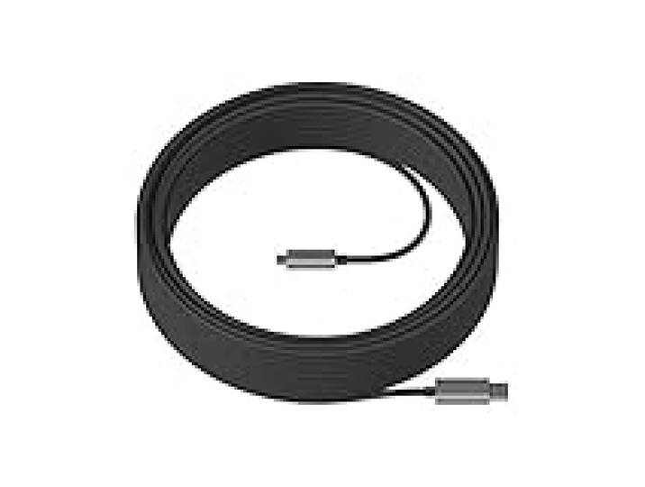 Logitech Strong câble USB 25 m USB 3.2 Gen 2 (3.1 Gen 2) USB A USB C Noir