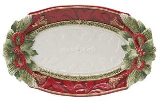 Fitz and Floyd Holiday Home Small Platter, 13.5 Inch