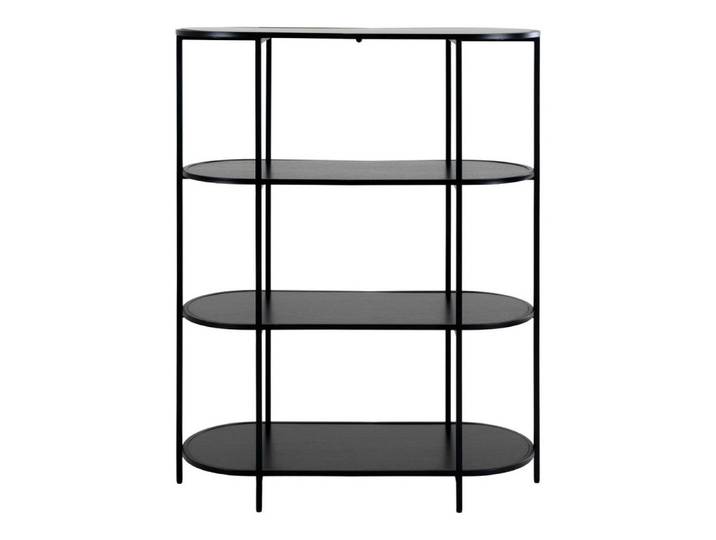 LebensWohnArt Regal Modernes Regal LEVEN 110cm schwarz vier Regalböden Industrial-Look