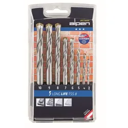 Alpen Bohrer-Kassette Long Life TSS 8 Ø 3,4,5,6,7,8,9,10 mm 8tlg. 700108100