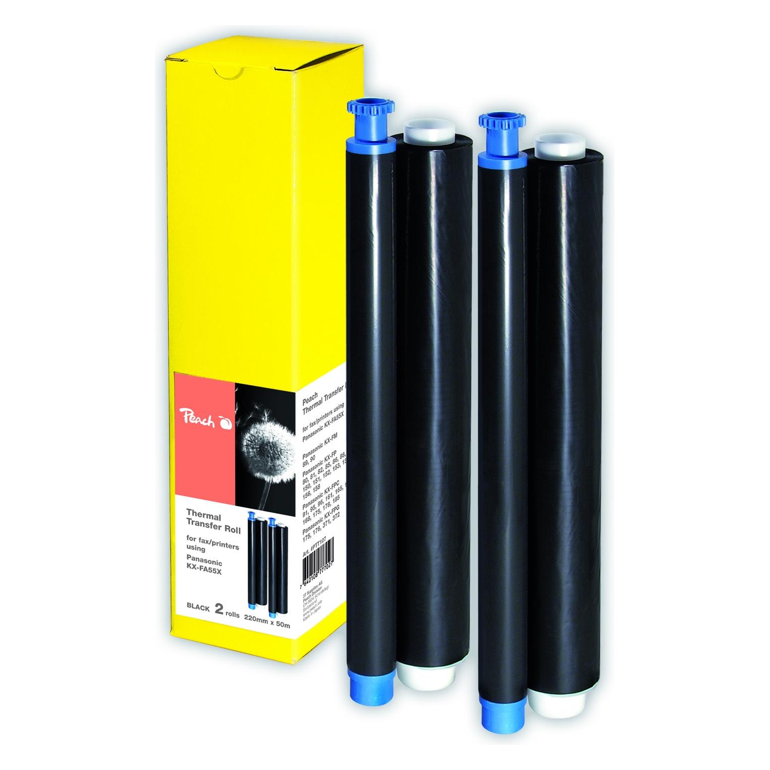 Peach 2 Thermal Transfer Rollen ersetzt Panasonic KX-FA55X (74692797)