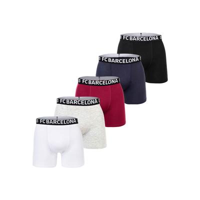 Boxershorts FC BARCELONA "Boxershort FCB Kids Trunk Boxers 5-Pack 5er Pack", Jungen, Gr. 116, bunt (schwarz, grau, weiß, blau, rot), Obermaterial: 95% Baumwolle CO. 5% Elasthan EL., Unterhosen