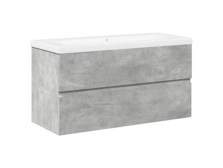 Meuble de salle de bain - VIDAXL - Mango - Gris béton - Deux pièces
