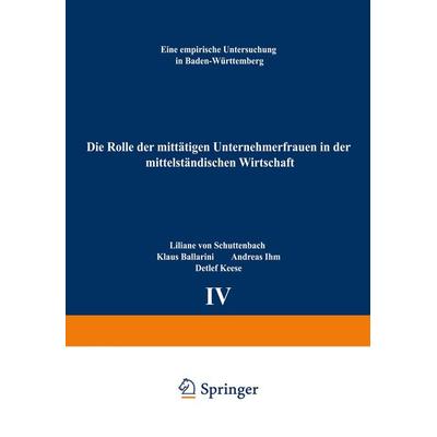 Die Rolle der mittätigen Unternehmerfrauen in der mittelständischen Wirtschaft, Taschenbuch von Liliane Schuttenbach,Klaus Ballarini,Andreas