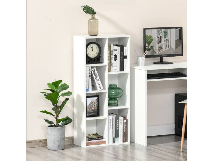 HOMCOM Bibliothèque 7 Cubes Rangement Salon/Chambre Blanc