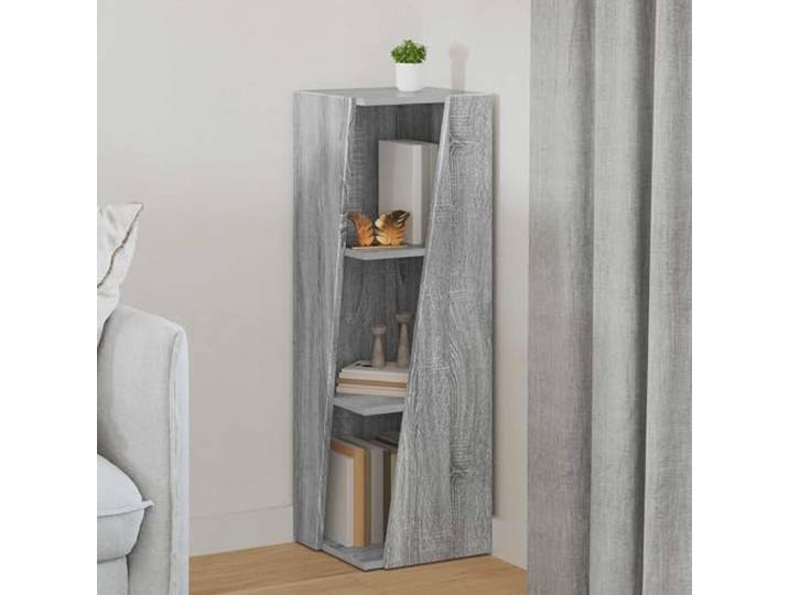 HGKMBRY Seitenregal 33 x 32 x 100,5 cm Holzwerkstoff Sonoma-Grau Freistehend, Raumteiler, PVC-Pads, Holzwerkstoff, Sonoma-Grau, einfache Montage