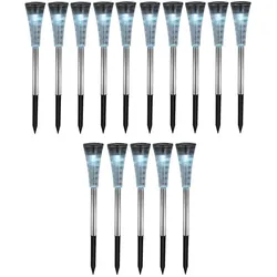 15er Set RGB LED Steck Lampen Außen Solar Beleuchtung Garten Weg Erdspieß Leuchten IP44