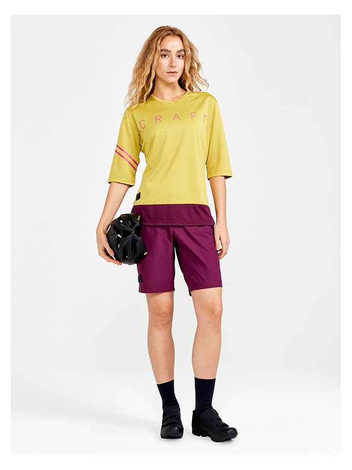 Craft Fahrradshirt "Core Offroad" in Gelb/ Aubergine - M