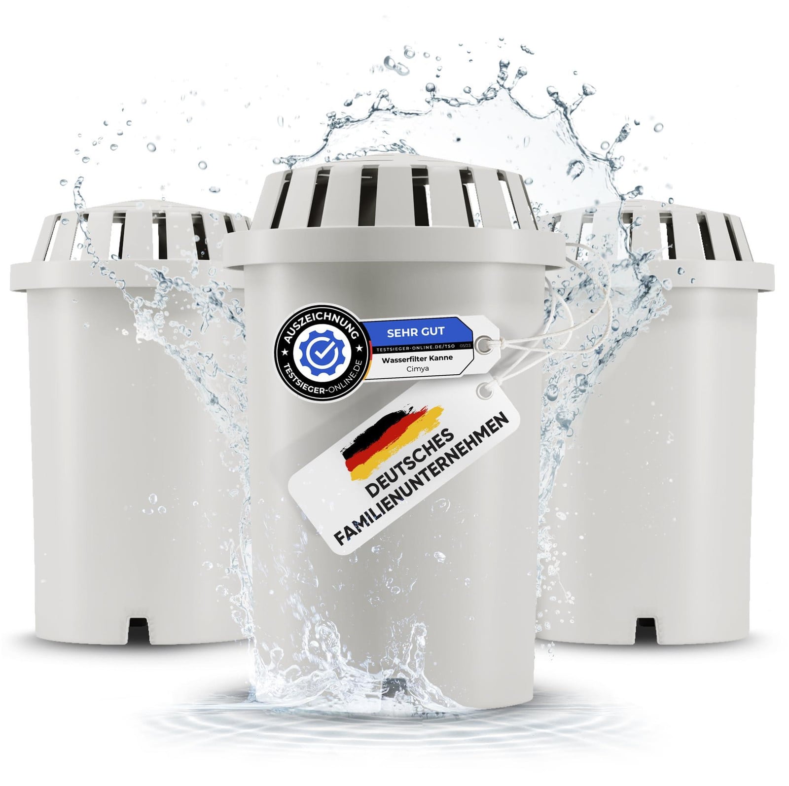 Dripio Drinkwaterfilterpatronen met actieve kool, 3 stuks