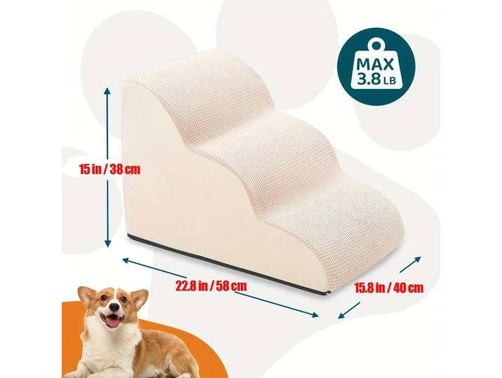 Marches orthopédiques pour chiens avec couvertures amovibles, rembourrage en Eco-PU, marches diamantées antidérapantes, escaliers pour animaux de compagnie à 2/3/4 niveaux pour chiens âgés.LABUBO.