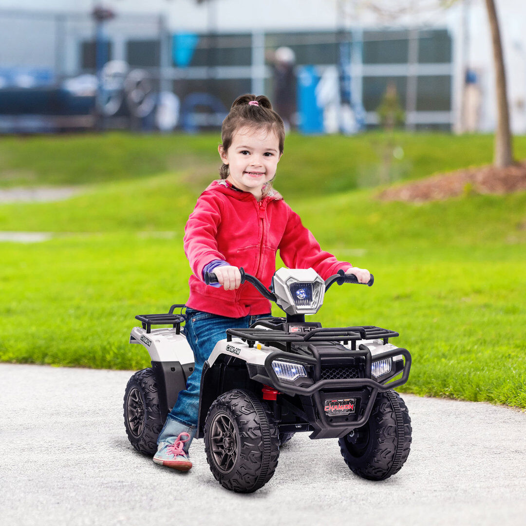 Goodloe Isabelle & Max 12V Electric Car for Kids Battery Powered Quad Bike Ages 3-5 White 1