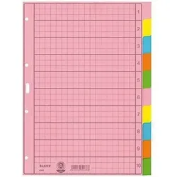 Leitz Register 43400000 blanko DIN A4 10teilig Papier sortiert