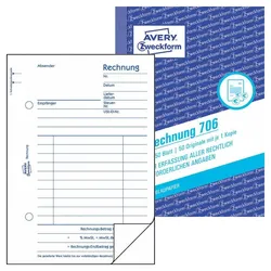 AVERY Zweckform Rechnung Formularbuch 706 - 2 x 50 Blatt