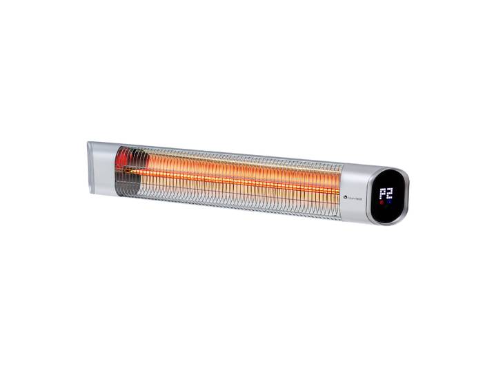 Dark Wave - Chauffage Extérieur Infrarouge\, Radiateur Rayonnant Sur Pied\, Chauffage Terrasse\, 2000w\, 9 Niveaux\, Tube En Carbone Infrarouge Doré\, Classe Ip65 - Gris - Blumfeldt
