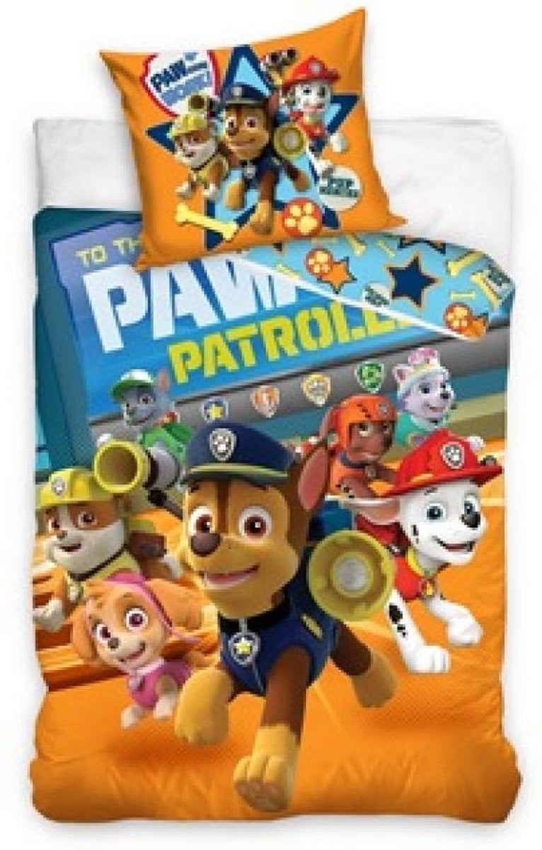 Paw Patrol Dog Patrol dekbedovertrek voor kinderen, 140 x 200 cm