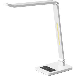 Hansa Schreibtischlampe LED Tide, weiß, LED, dimmbar, mit Touchpanel, 480 Lumen, warm- bis tageslichtweiß