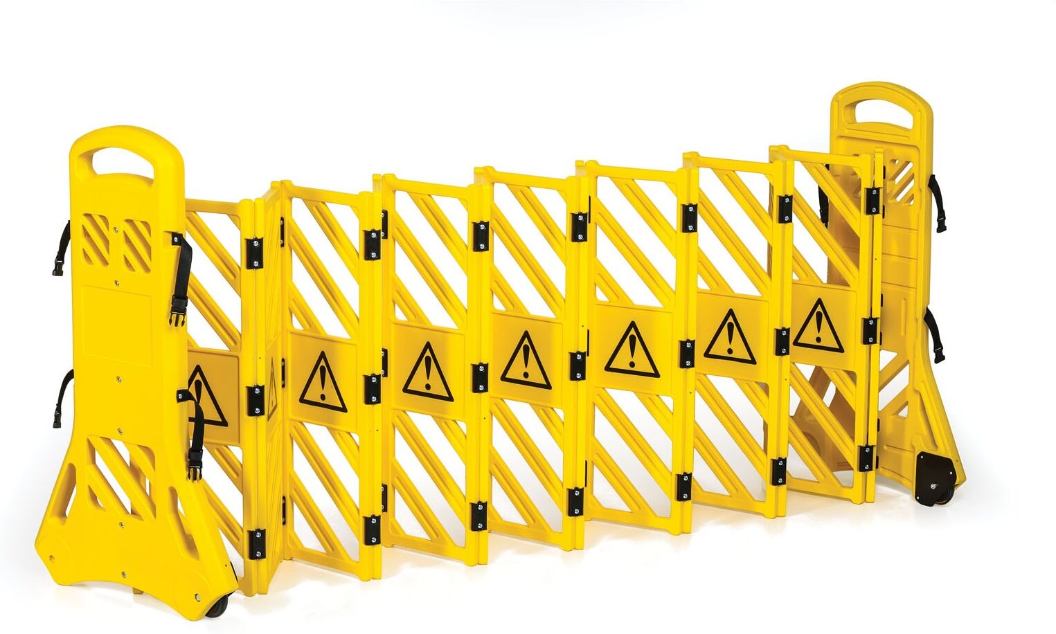 B2B Partner Faltbare Barriere aus Kunststoff, gelb, Länge 400 - 3900 mm