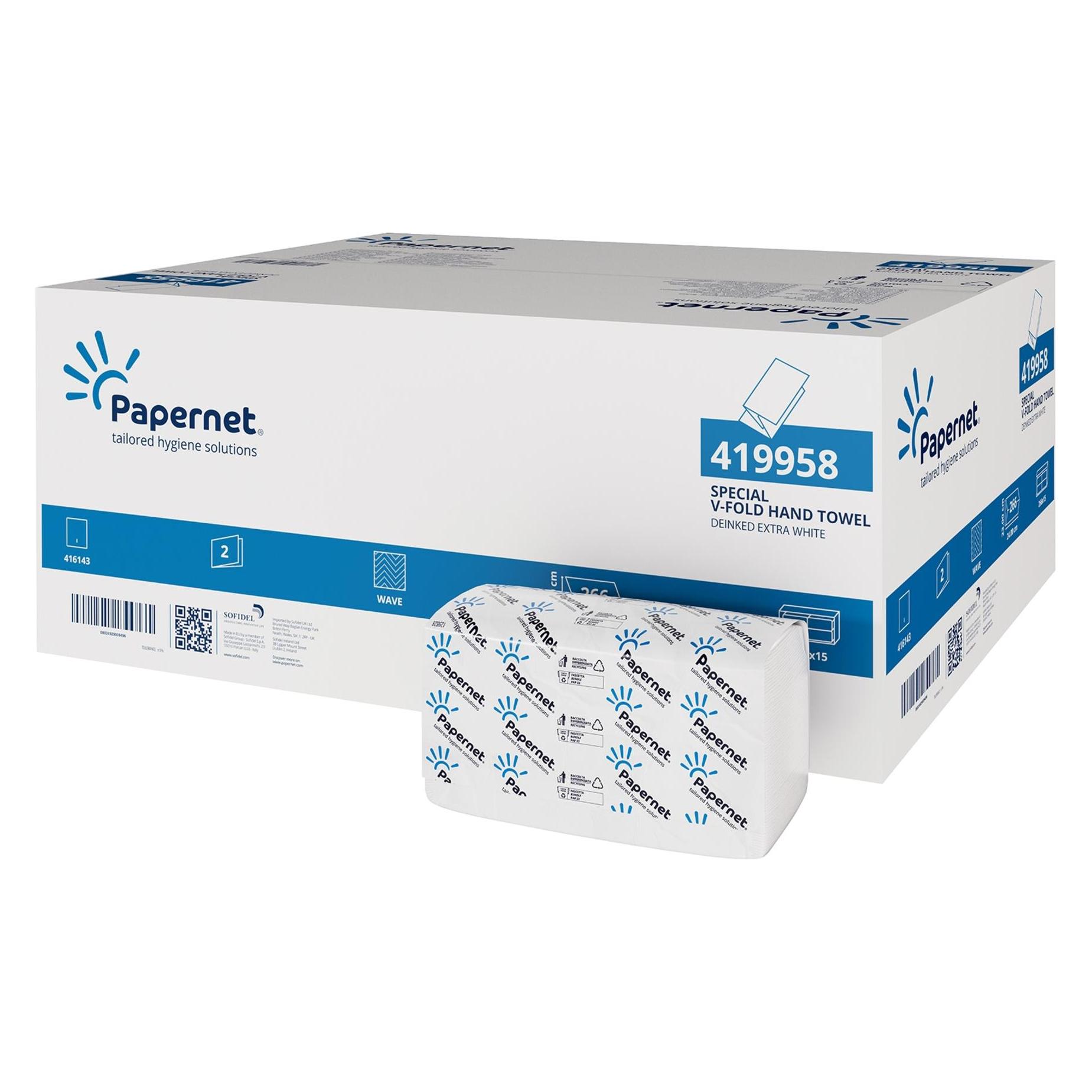 Papernet V-Falz, 2-lg RC, Extra Weiss, 15x266 Bl., 24x23cm SPECIAL White 78% Wave (15x) (419958)