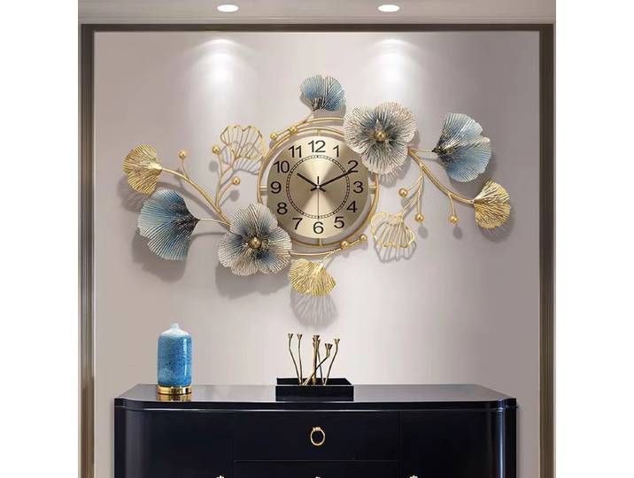 Nouveau Style chinois horloge murale salon créatif ginkgo mode maison horloges silencieuses salle à manger décor